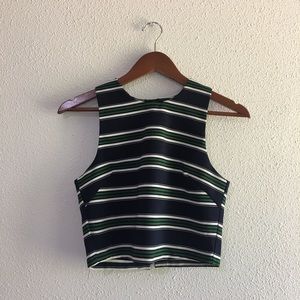 Striped tank with button down back